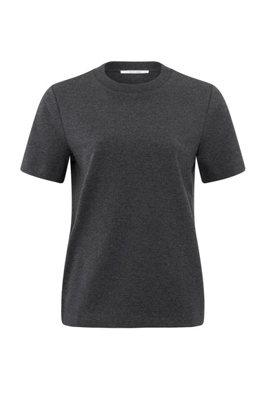 Yaya T-shirt With Short Sleeves, Round Neck And A Relaxed Fit, Anthracite