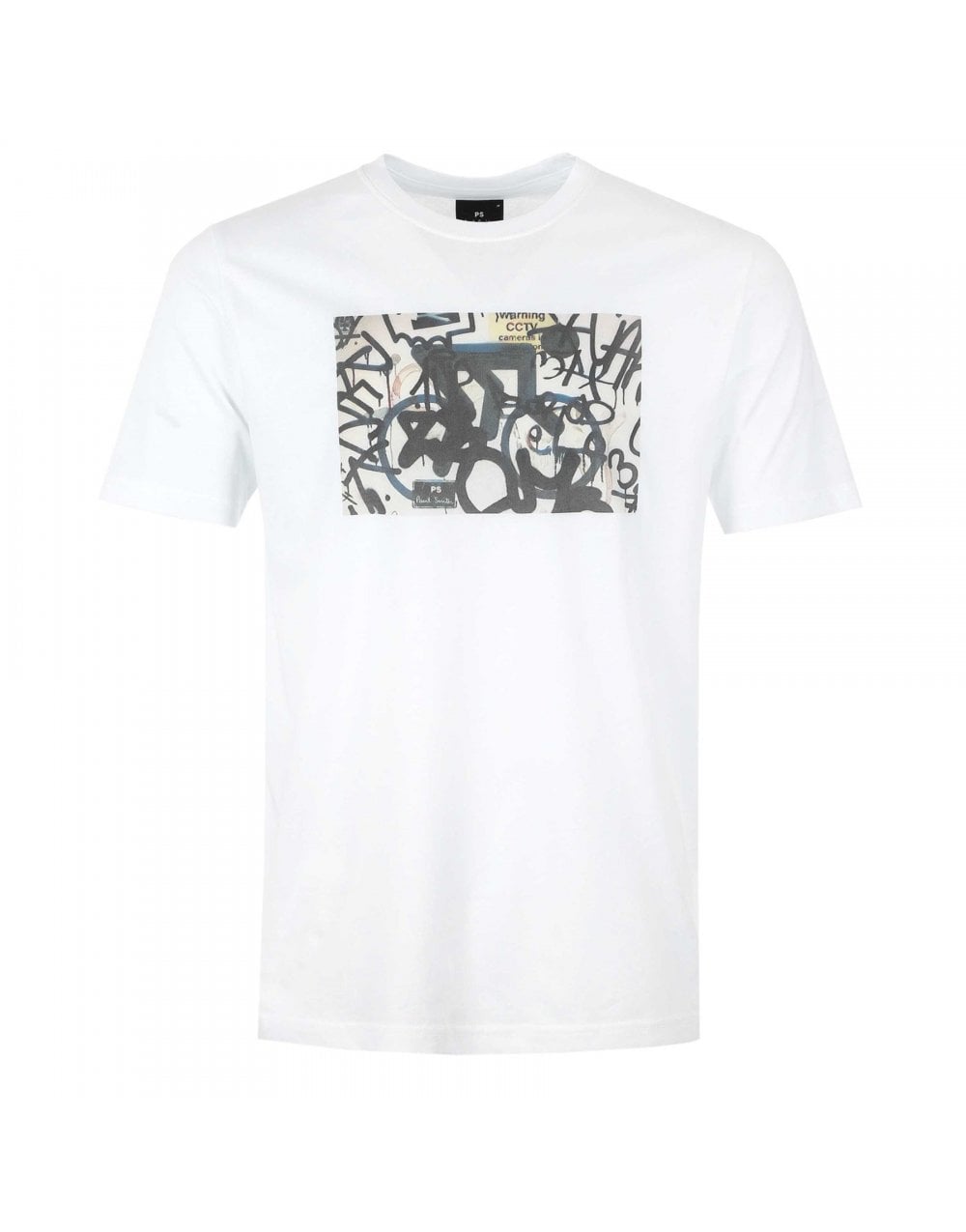 Paul Smith Paul Smith Scribble Bicycle Graphic T-shirt Col: 01 White, Size: Xl