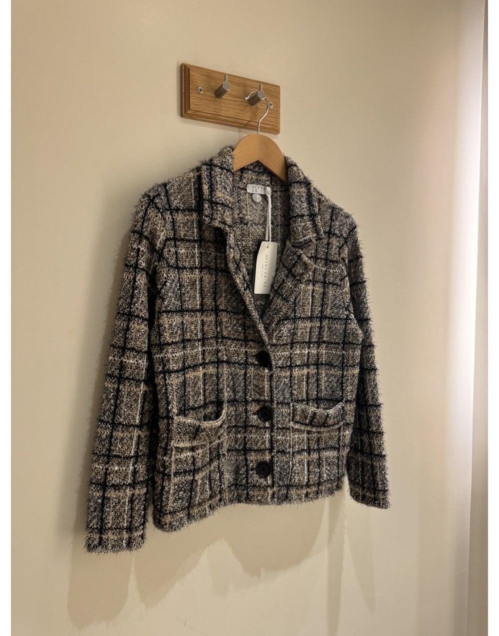 Neera Neera Large Check Double Pocket Jacket Size: 10, Col: Black/tan