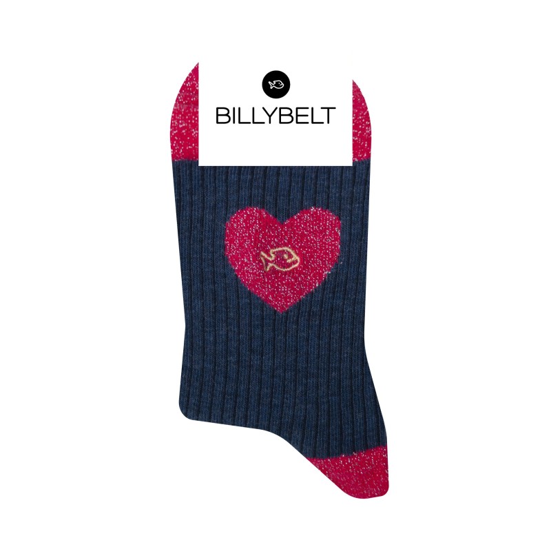 BILLYBELT Calcetines de algodón Heart Navy blue Billybelt