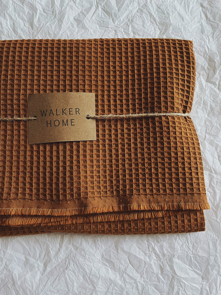 Walker Home Selvedge Waffle Cotton Bath Towel - Nutmeg