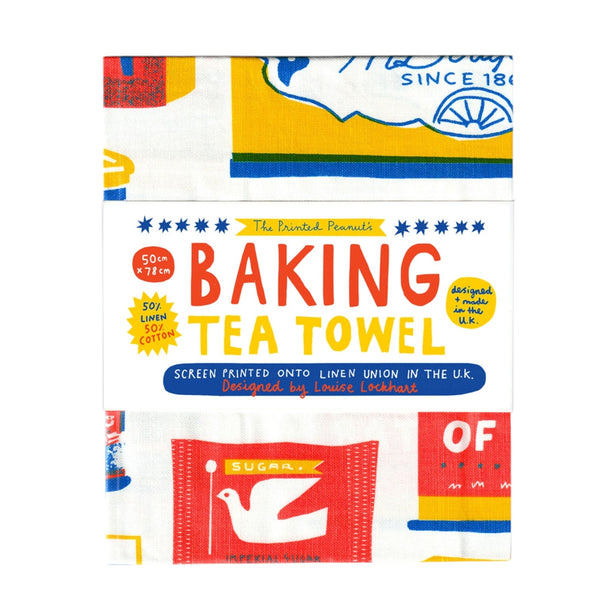 The Printed Peanut Tea Towel Linen Union Screen Printed Baking