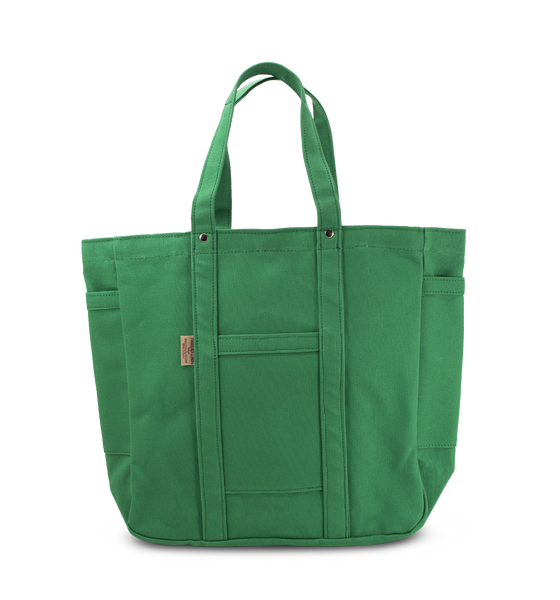 Thread-Line Square Canvas Tote Bag, Green