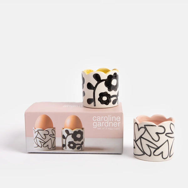 Caroline Gardner Egg Cups Flower/hearts