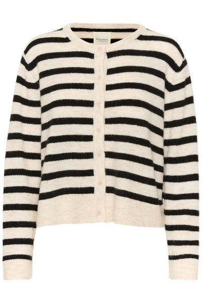 Part Two Linika Cardigan In Black Stripe