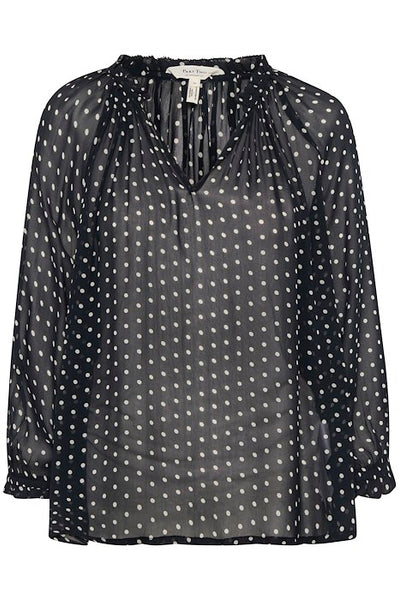 Part Two Elsia Blouse In Dark Navy Dot