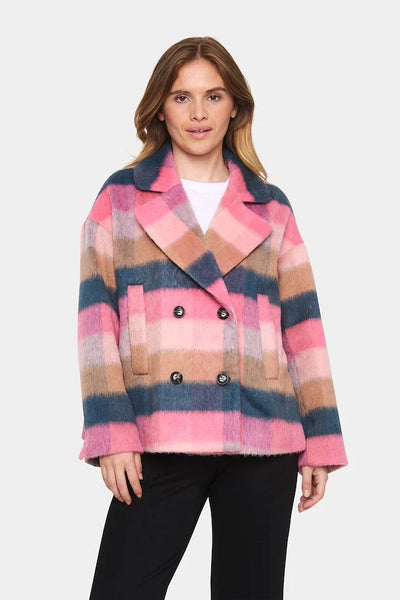 Saint Tropez Fearn Textured Coat - Pink Powder