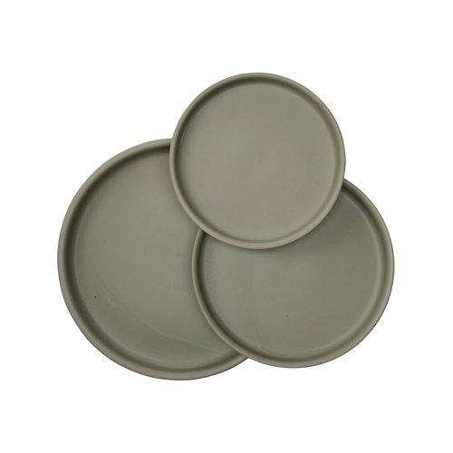 Kirkland's Home  Set of 3 Green Matt Stoneware Trays