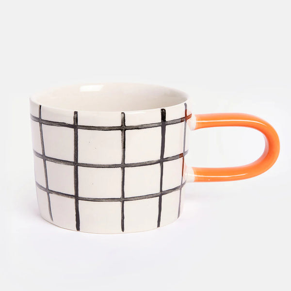 Caroline Gardner Mono Grid Mug