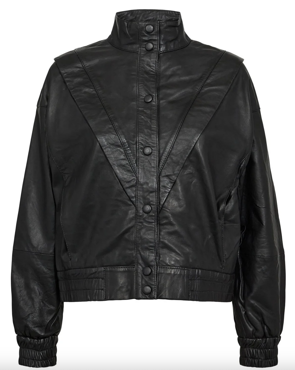 Numph Nufargo Leather Jacket Black