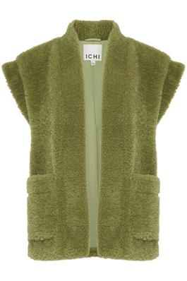 ICHI Gizla Faux Fur Gilet - Mayfly