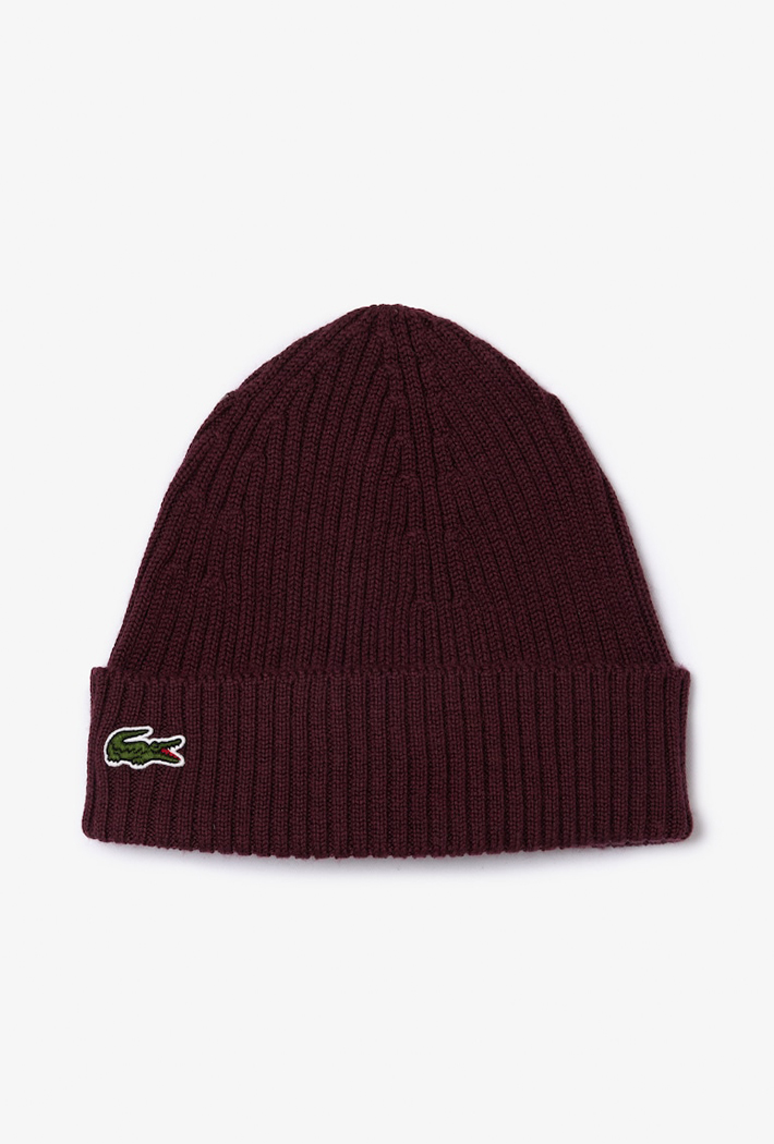 Lacoste Lacoste Men's Rib Knit Brushed Wool Beanie