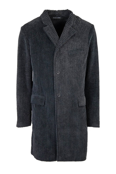 Hannes Roether Corduroy Button-up Long Coat Charcoal