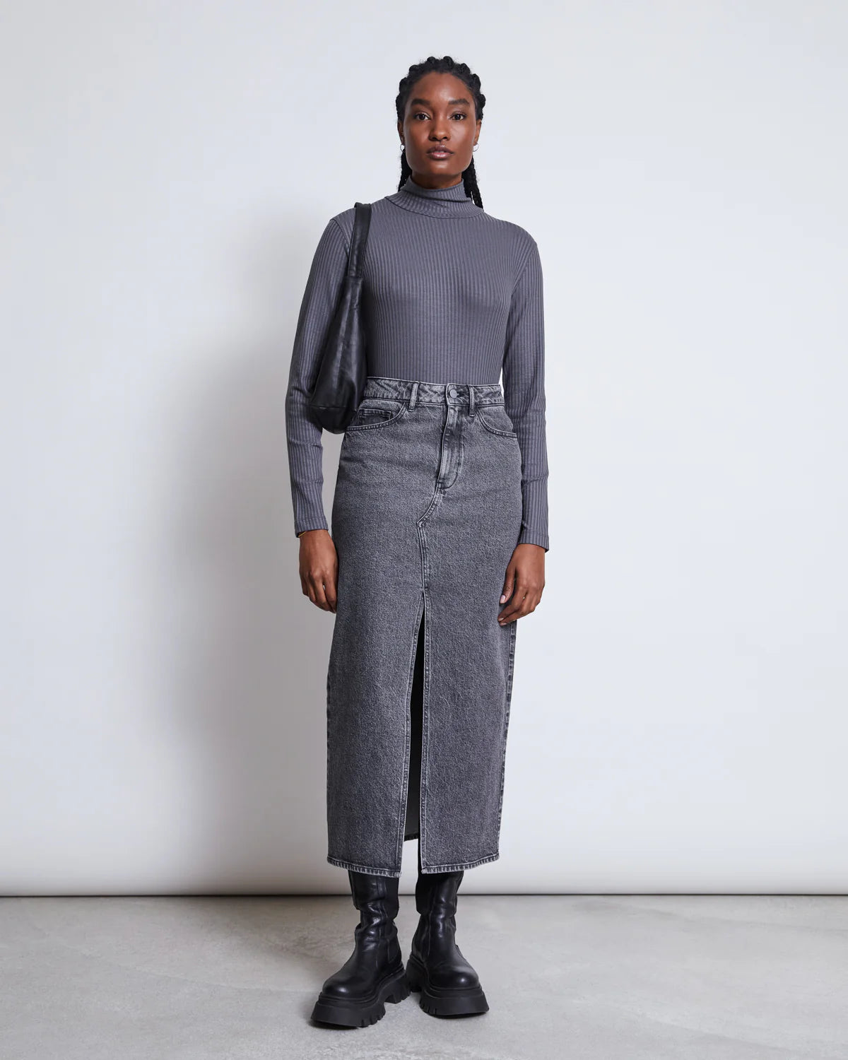 Jan 'n June Jan N June - Mio Lyocell Turtleneck - Dark Grey