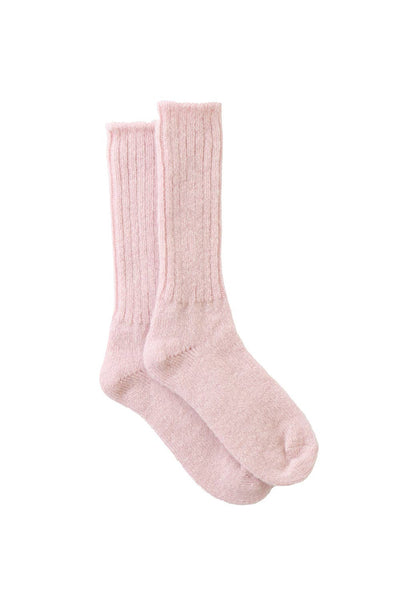 Fog Linen Work Pink Mohair Socks