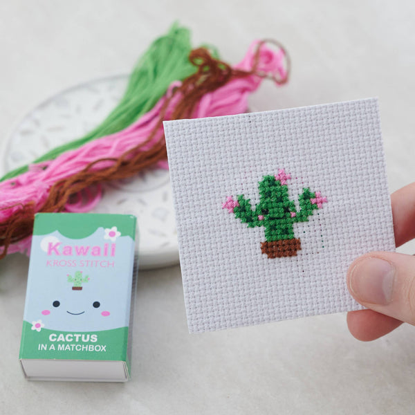 Marvling Bros Ltd Kawaii Cactus Cross Stitch Kit In A Matchbox