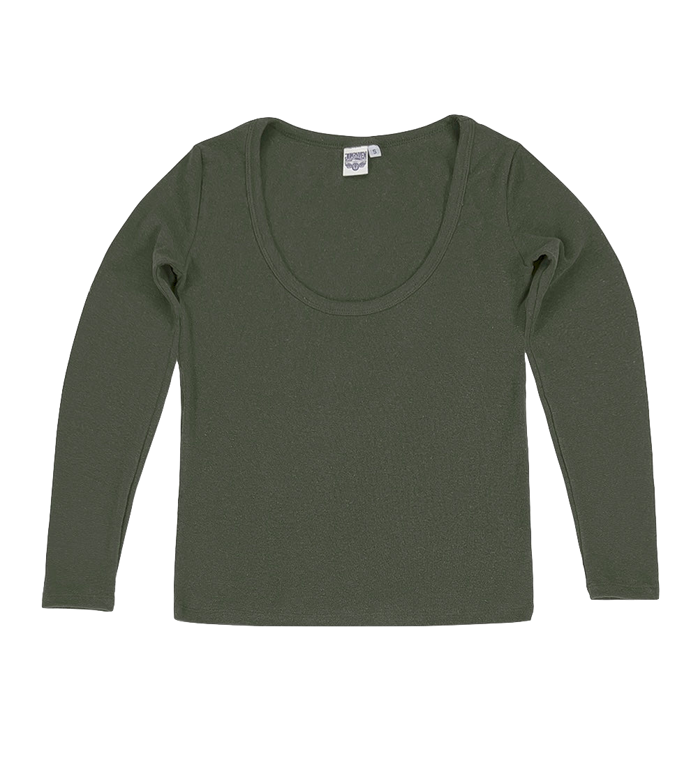 Jungmaven Paseo Long Sleeve Tee | Olive Green