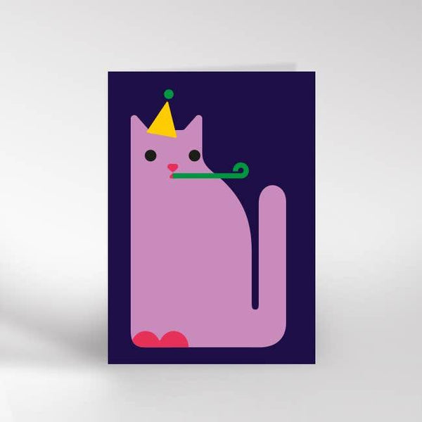 Dicky Bird Birthday Cat Greeting Card