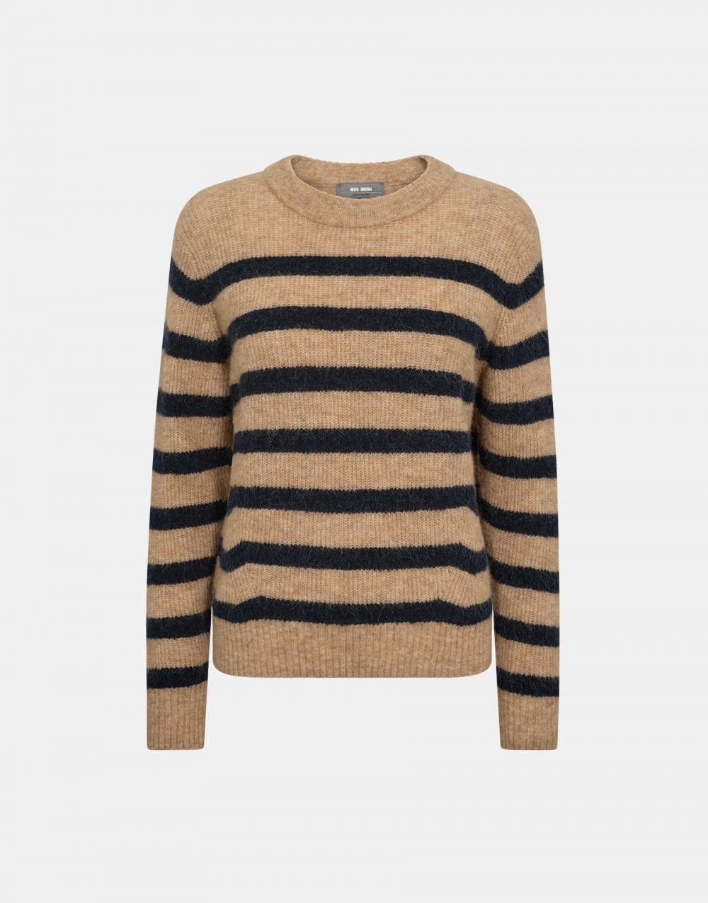 Mos Mosh Thora Stripe Crew Neck Jumper Col: 784 Tannin, Size: L