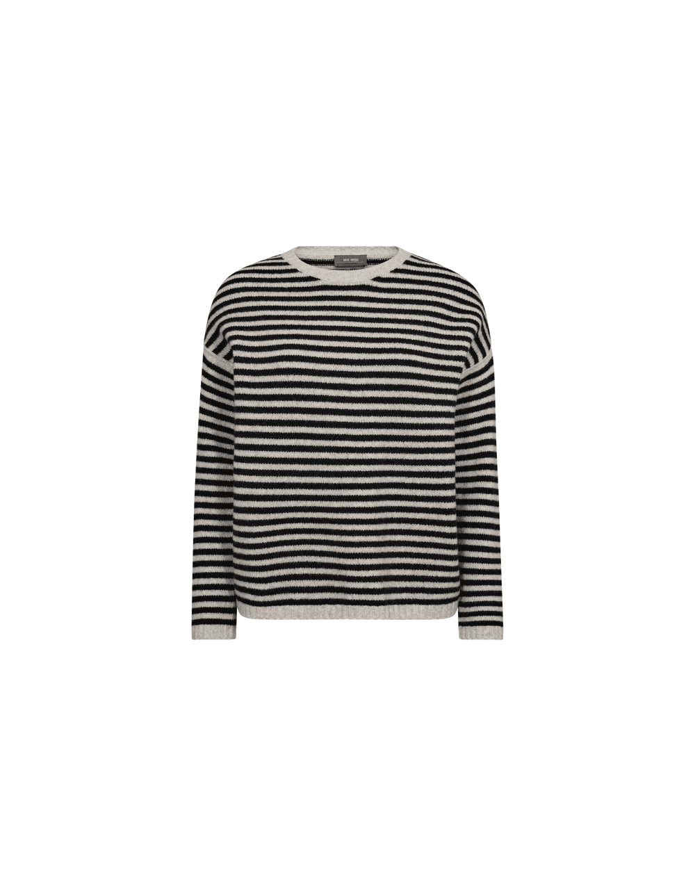 Mos Mosh Khai Stripe Crew Neck Jumper Col: 801 Black, Size: L