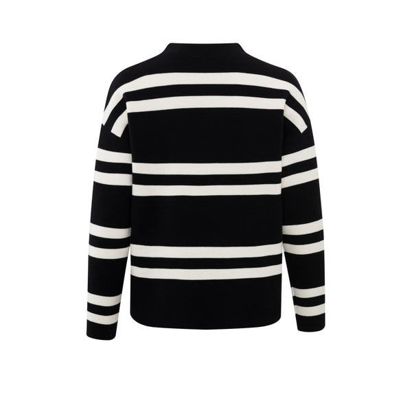 Yaya Turtleneck Jumper With Wide Stripes