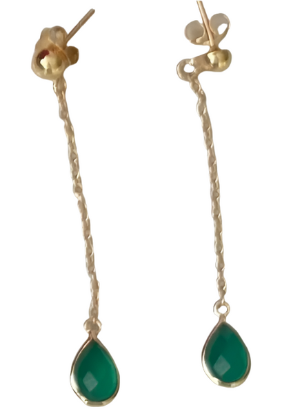 Just Jada Green Onyx Gemstone Drop Earrings