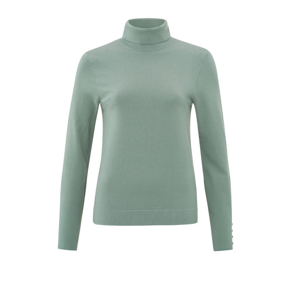 Yaya Jade Green Turtleneck Long Sleeve Sweater