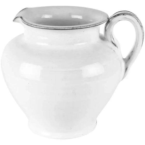 Grand Illusions Short Glazed White Jug