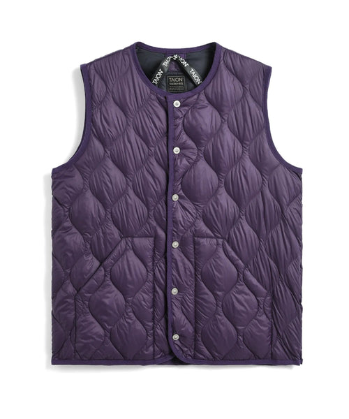 Taion Veste Military Crew Neck Down Vest Deep Purple