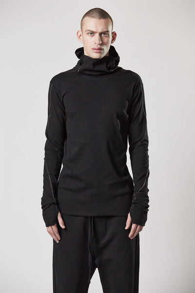 thom krom M Ts 812 Balaclava L/s T-shirt Black