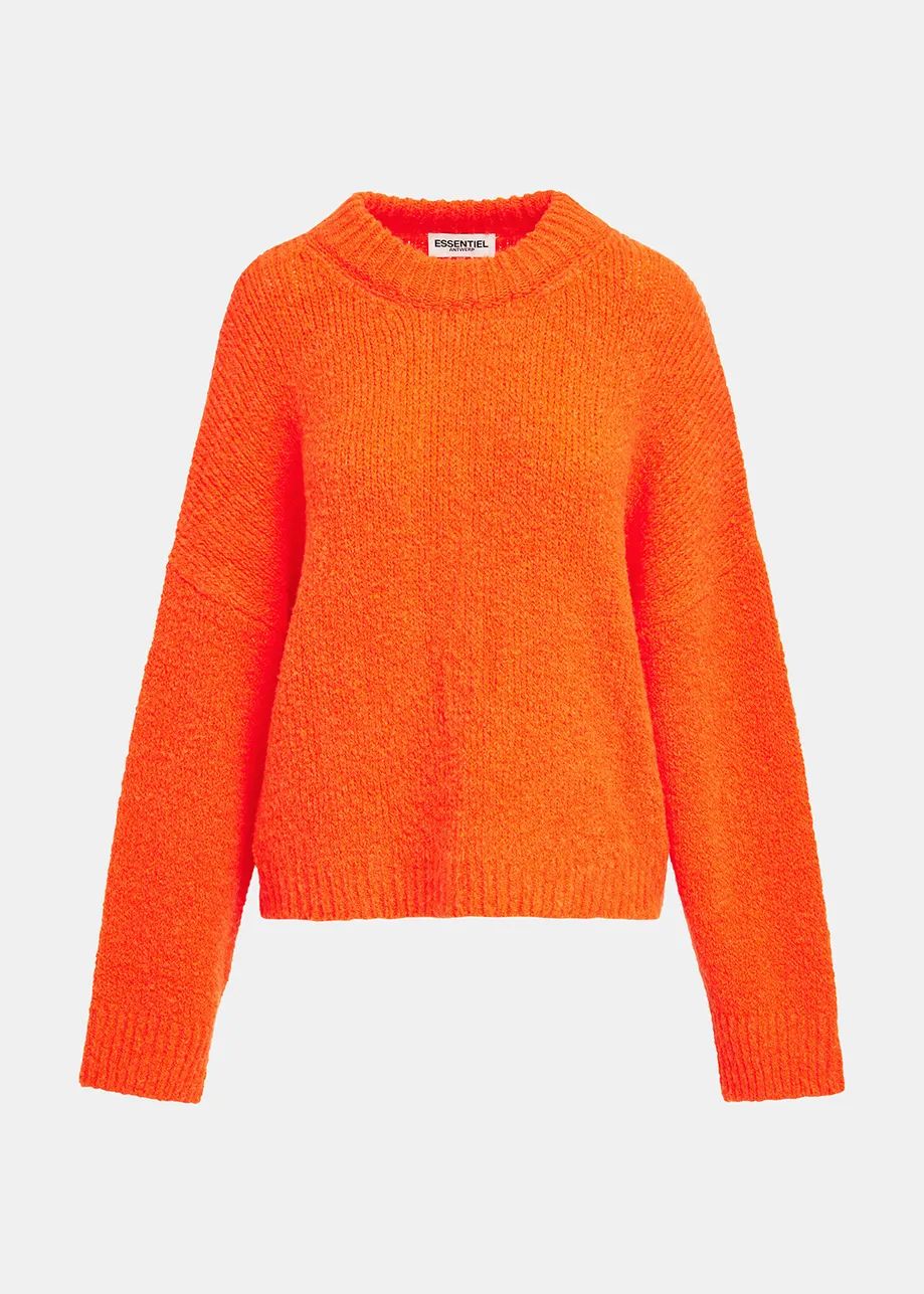 Essentiel Antwerp Neon Orange Genlight Chunky Knit Sweater