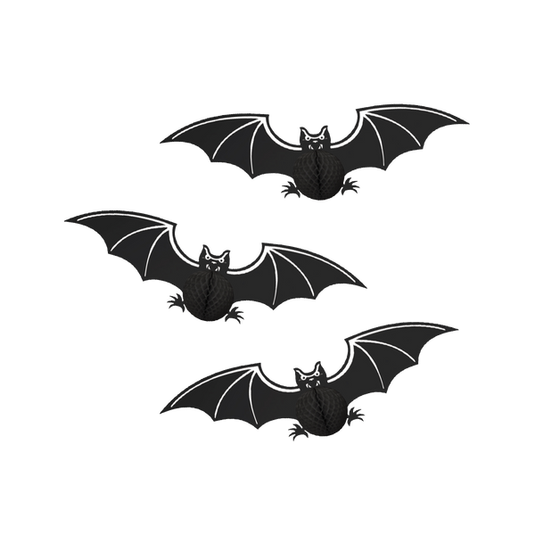 studio THIE (The Conscious & Paper Dreams) Paper Dreams Halloween Bat Decoration Pack Of 3, 20cm