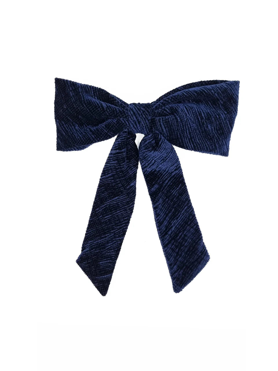 Nooki Design Crinckle Velvet Bow In Navy