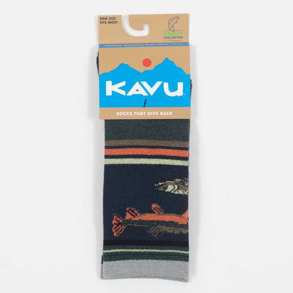 Kavu Moonwalk Fish Socks In Green