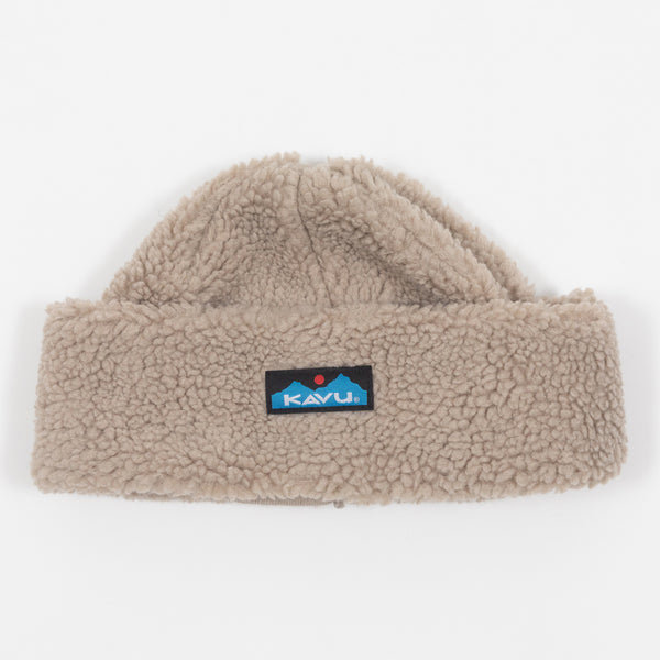 Kavu Fur Ball Sherpa Beanie In Beige