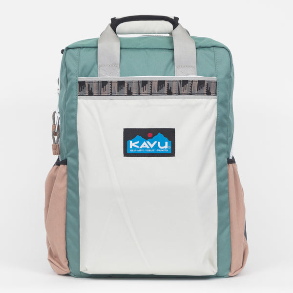 Kavu Shuttle Sack Backpack In Green & Cream