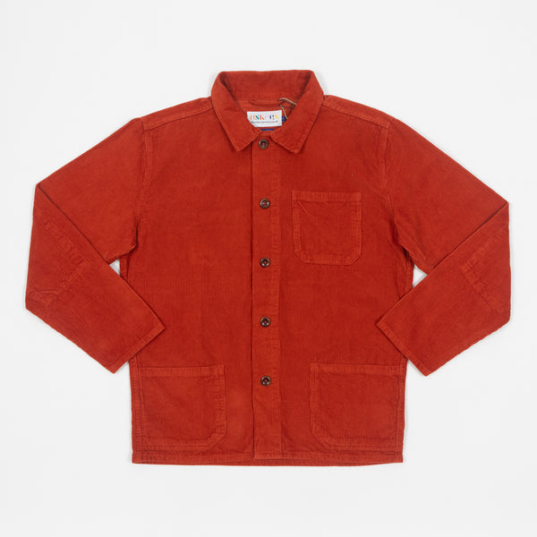 USKEES Buttoned Corduroy Overshirt In Orange