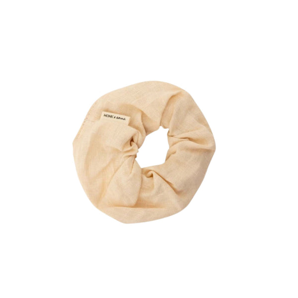 Monk & Anna Cream Linen Hair Scrunchie