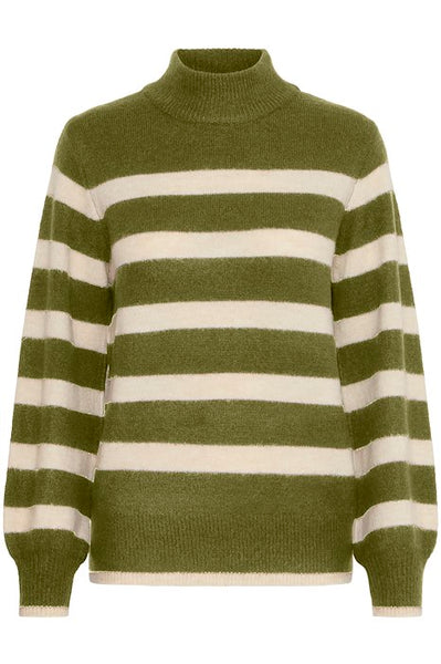 ICHI Deen Striped Pullover - Mayfly