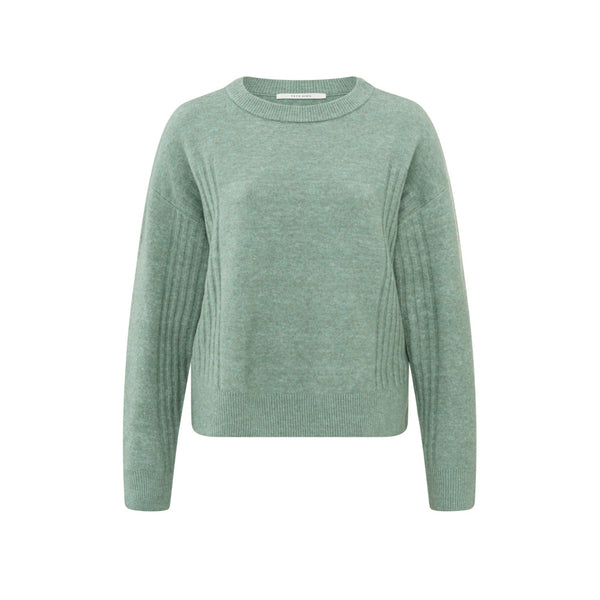 Yaya Jade Green Sweater With Round Neck