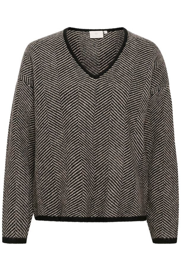 KAFFE Kaffe Kaverana V-neck Herringbone Pullover