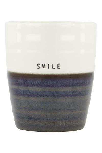 Zusss Koffiemok Smile Donkerblauw/ Wit