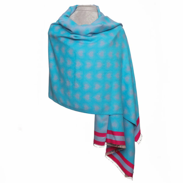 Zelly  1047802 Scarf/wrap Hearts And Stripes Blue