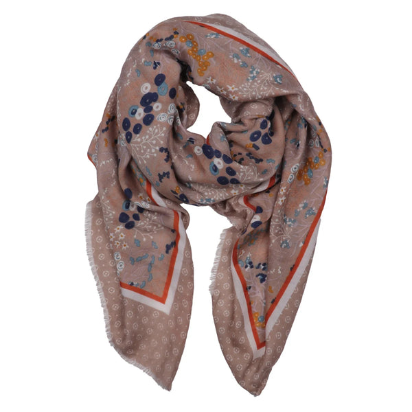 Zelly  1054405 Scarf Winter Floral Lightweight Cream