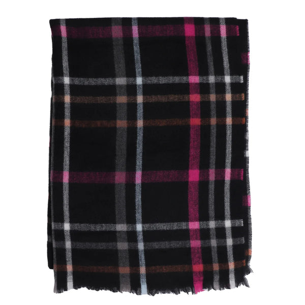 Zelly  1049201 Scarf Blanket Check In Black