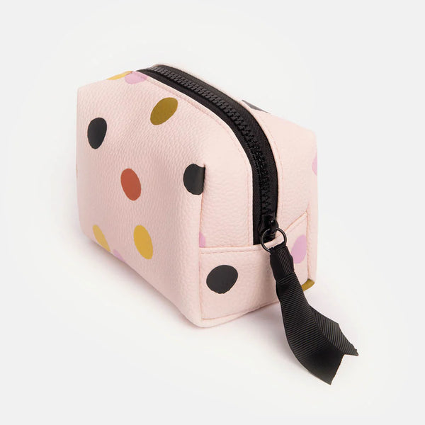 Caroline Gardner Cards Pmc115 Pale Pink Dotty Mini Cube Cosmetic Bag