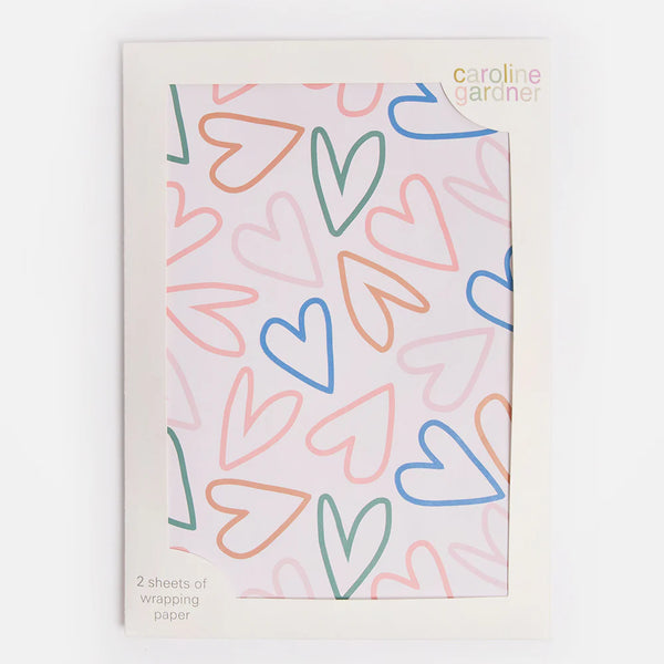 Caroline Gardner Cards Caroline Gardner Wst002 Multi-outline Heart Wrap 2 Sheet