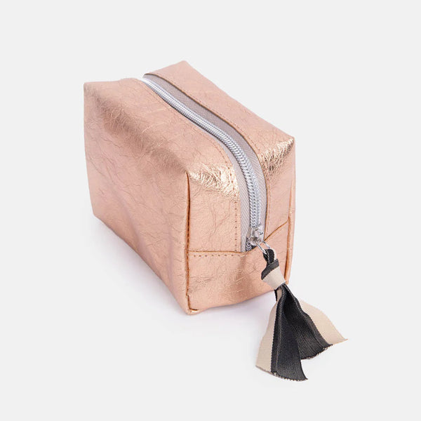 Caroline Gardner Cards Caroline Gardner Mcb115 Rose Gold Kraft Mini Cube Cosmetic Bag