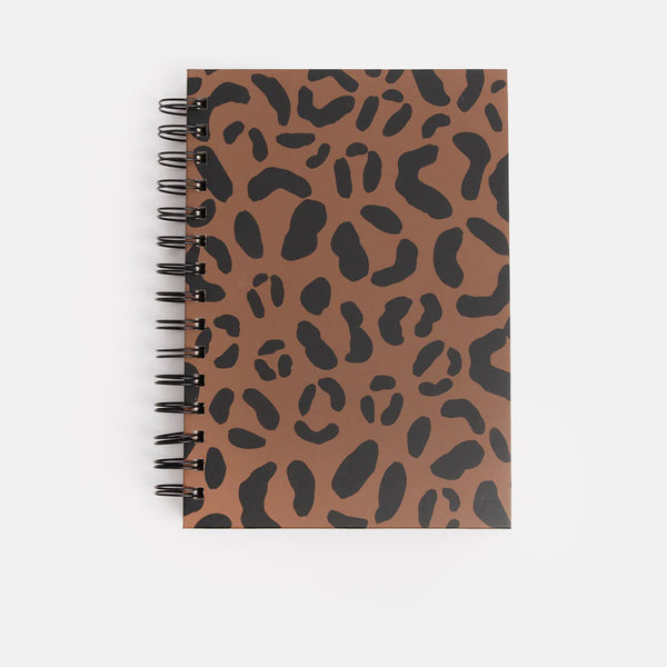 Caroline Gardner Cards Caroline Gardner Asn105 Tan Leopard A5 Spiral Notebook