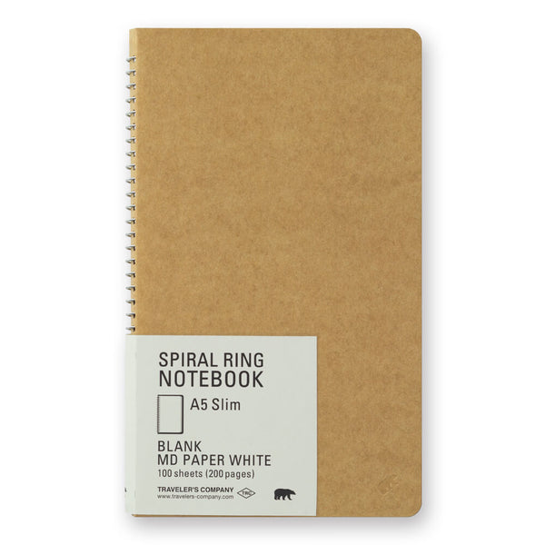 Traveler's Company Spiral Ring A5 Slim Md White Paper Notebook